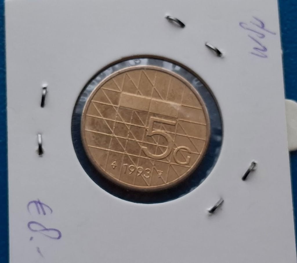5 gulden 1993 - Beatrix*, Ophalen of Verzenden, Koningin Beatrix, 5 gulden, Losse munt