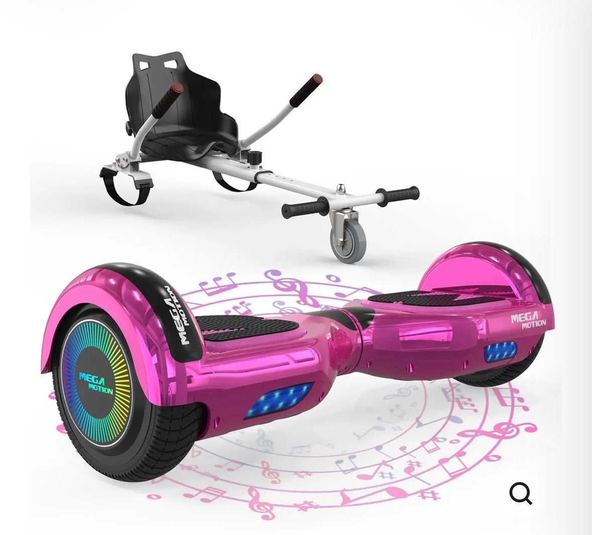 MEGA MOTION A03 Hoverboard with Kart – Like New – Pink/Black, Ophalen, Zo goed als nieuw