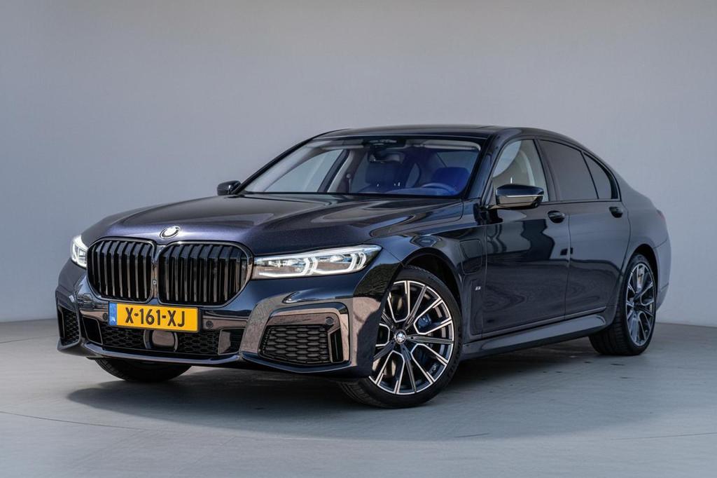 BMW 7-serie 745e High Executive M-sport |Pano|Laser|Luchtver, Auto's, BMW, Achterwielaandrijving, Gebruikt, 394 pk, Zwart