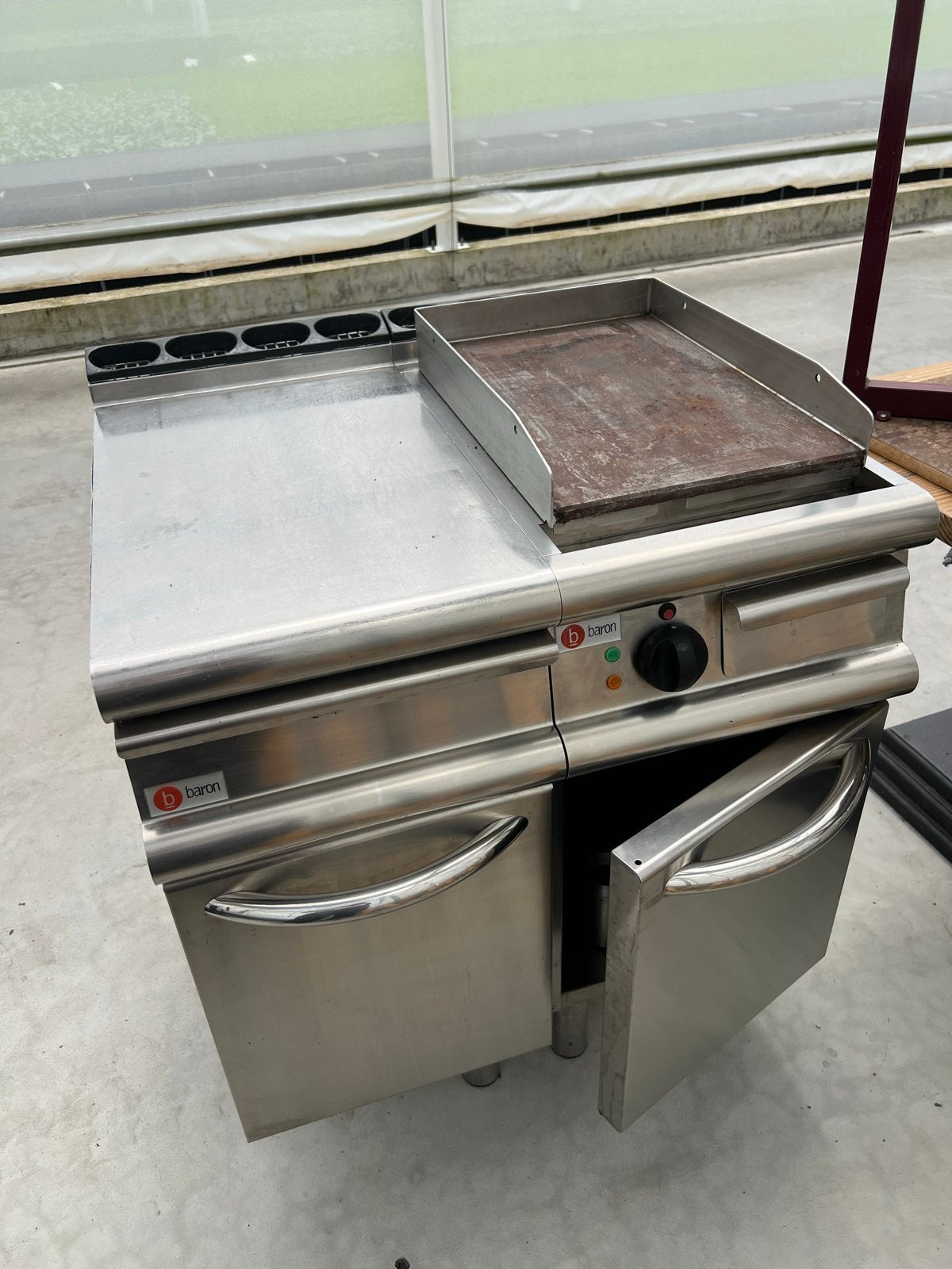 Baron Grillplaat met Warmhoudkast - Horeca Keukenapparatuur, Zakelijke goederen, Horeca | Keukenapparatuur, Ophalen, Gebruikt
