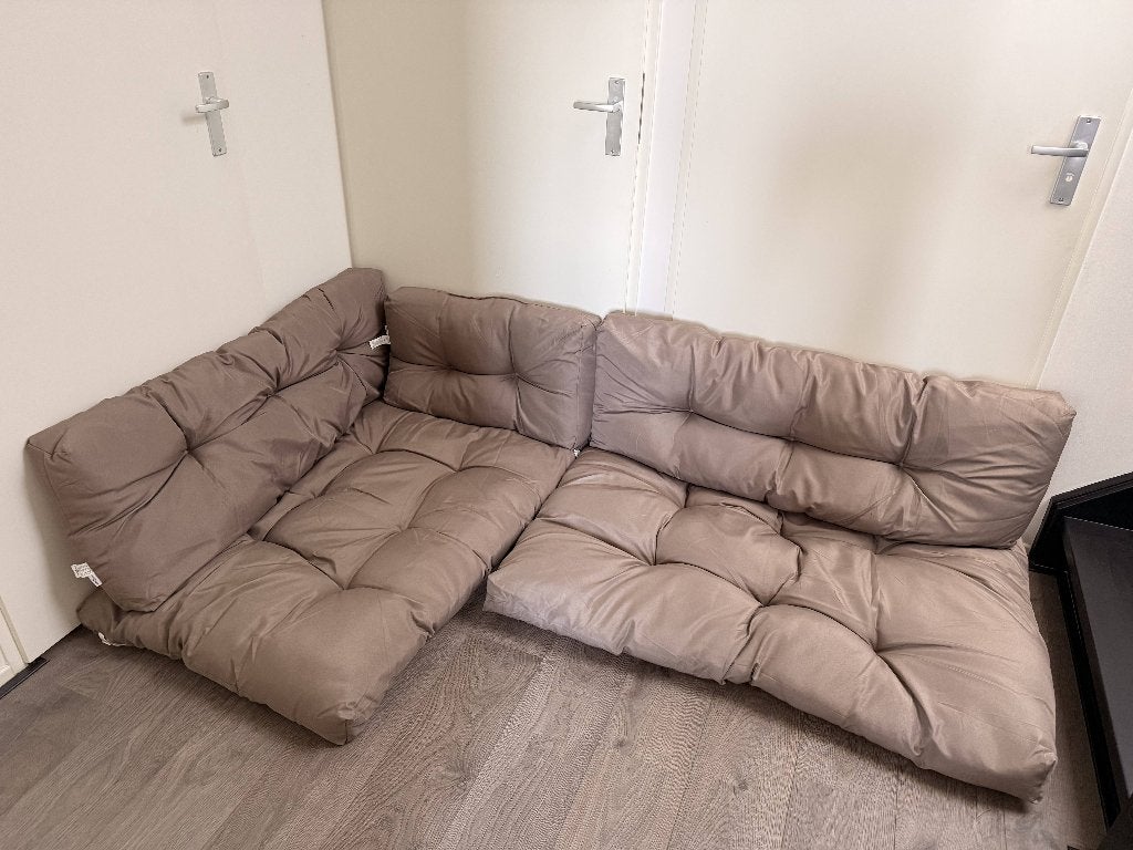 kussen set voor boot of tuin bank, Ophalen, Nieuw, Beige, Vierkant