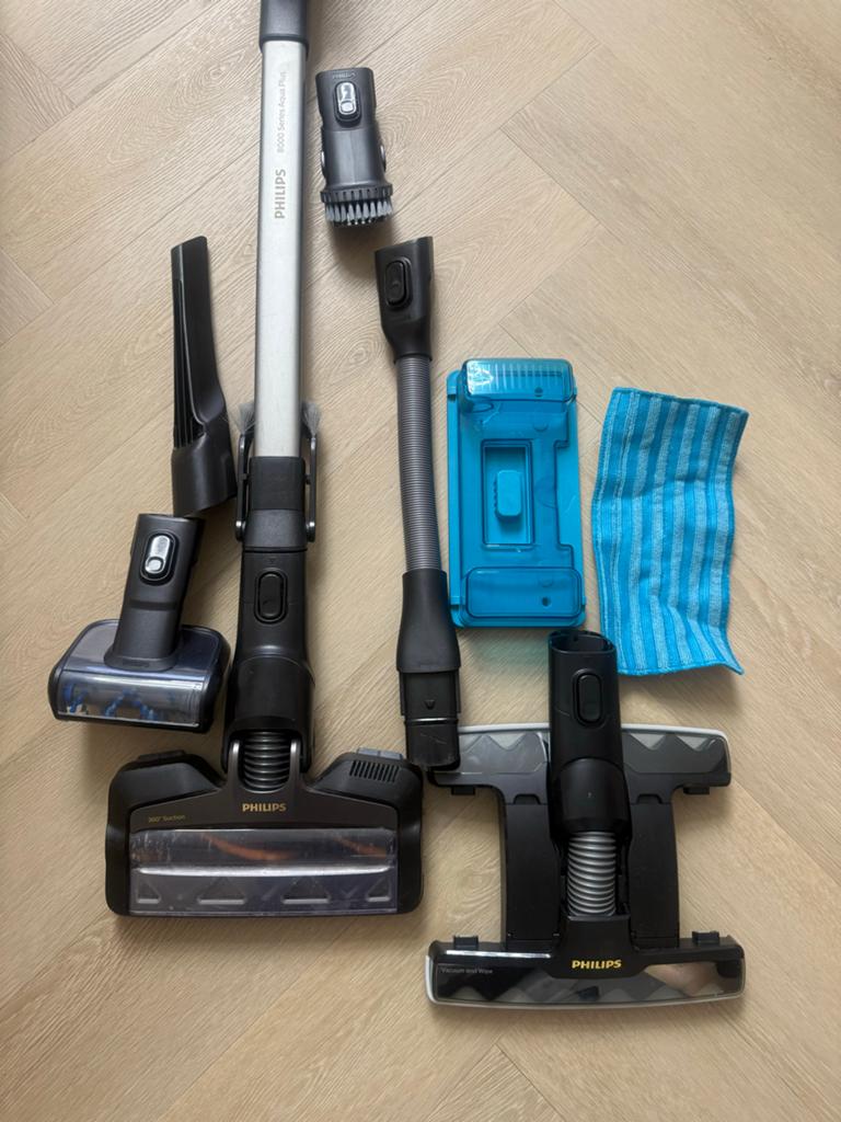 Philips XC8349 Steelstofzuiger met dweilfunctie (defect), Witgoed en Apparatuur, Stofzuigers, Ophalen, Gebruikt, Philips, Draadloos