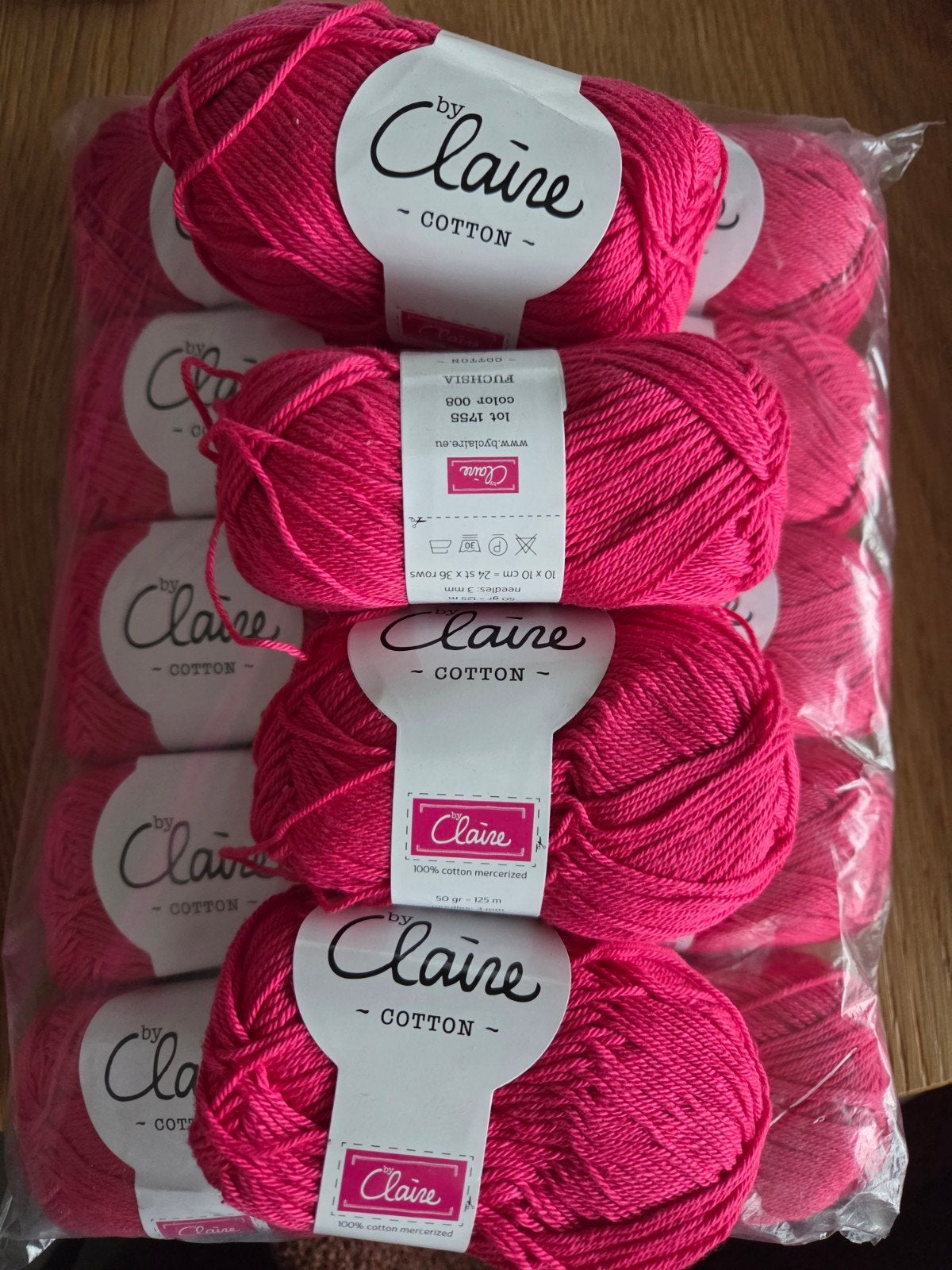 14 bolletjes By Claire Cotton Fuchsia garen, Ophalen of Verzenden, Nieuw, Breien of Haken, Wol of Garen