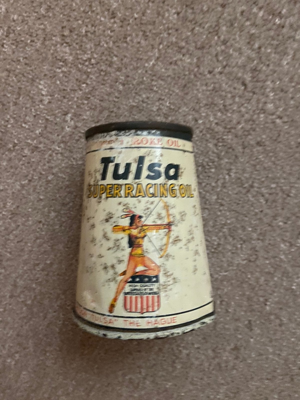 Tulsa olie racing oil blik vol ., Verzamelen, Merken en Reclamevoorwerpen, Ophalen of Verzenden, Gebruikt, Verpakking