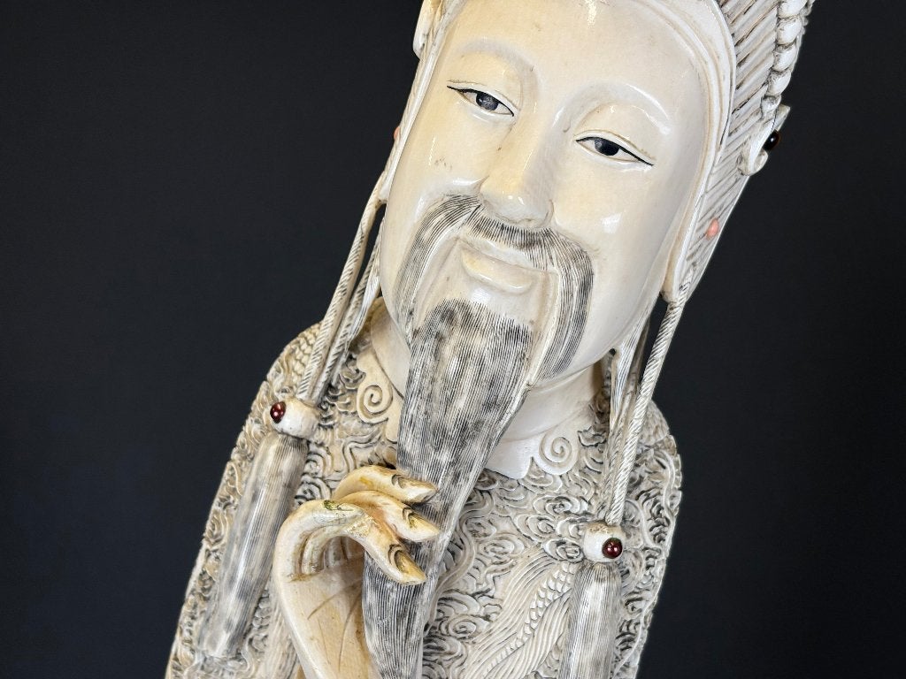 Indrukwekkend paar grote ivoren keizersbeelden China 96cm!, Ophalen, Overige onderwerpen, 50 - 100 cm, Overige materialen