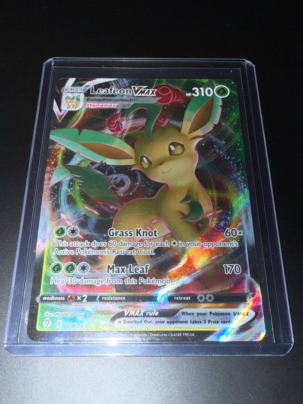 Pokémon Leafeon Vmax, Ophalen of Verzenden, Zo goed als nieuw, Losse kaart