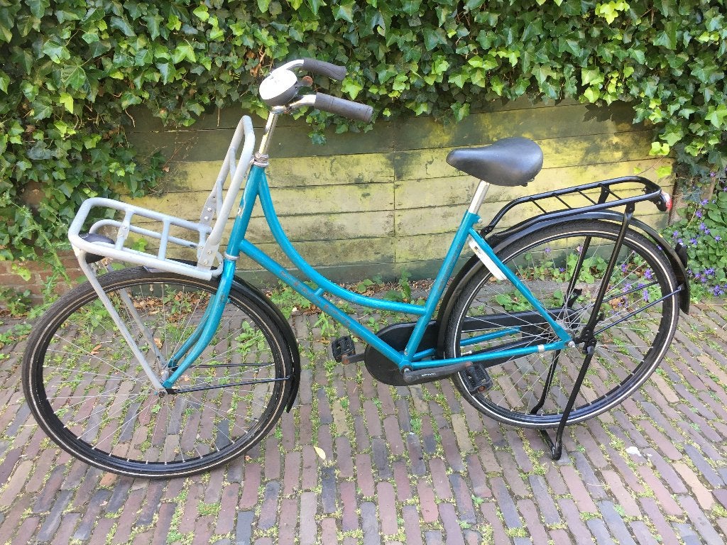 Oma fiets 28 inch, slot, verlichting, frame 50cm, rekje voor, Terugtraprem, Gebruikt, 47 tot 50 cm, Handrem