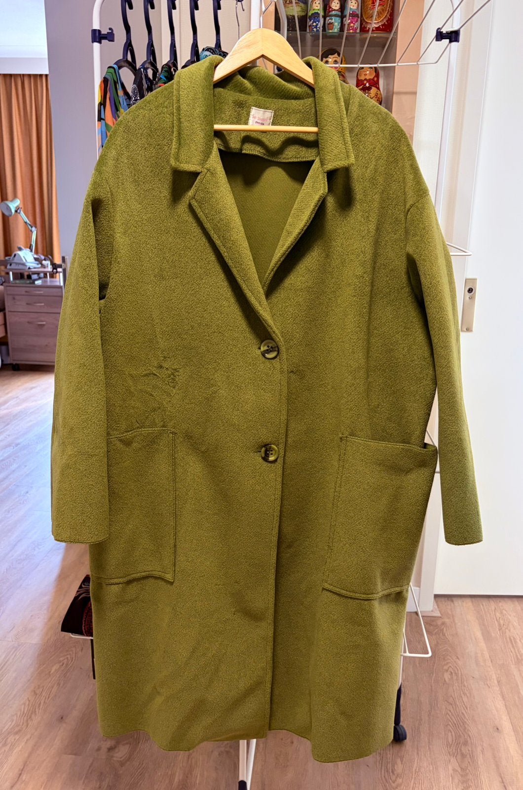 Paprika jas - z.g.a.n. - maat 4 (48/50), Kleding | Dames, Ophalen, Zo goed als nieuw, Groen, Jas of Mantel