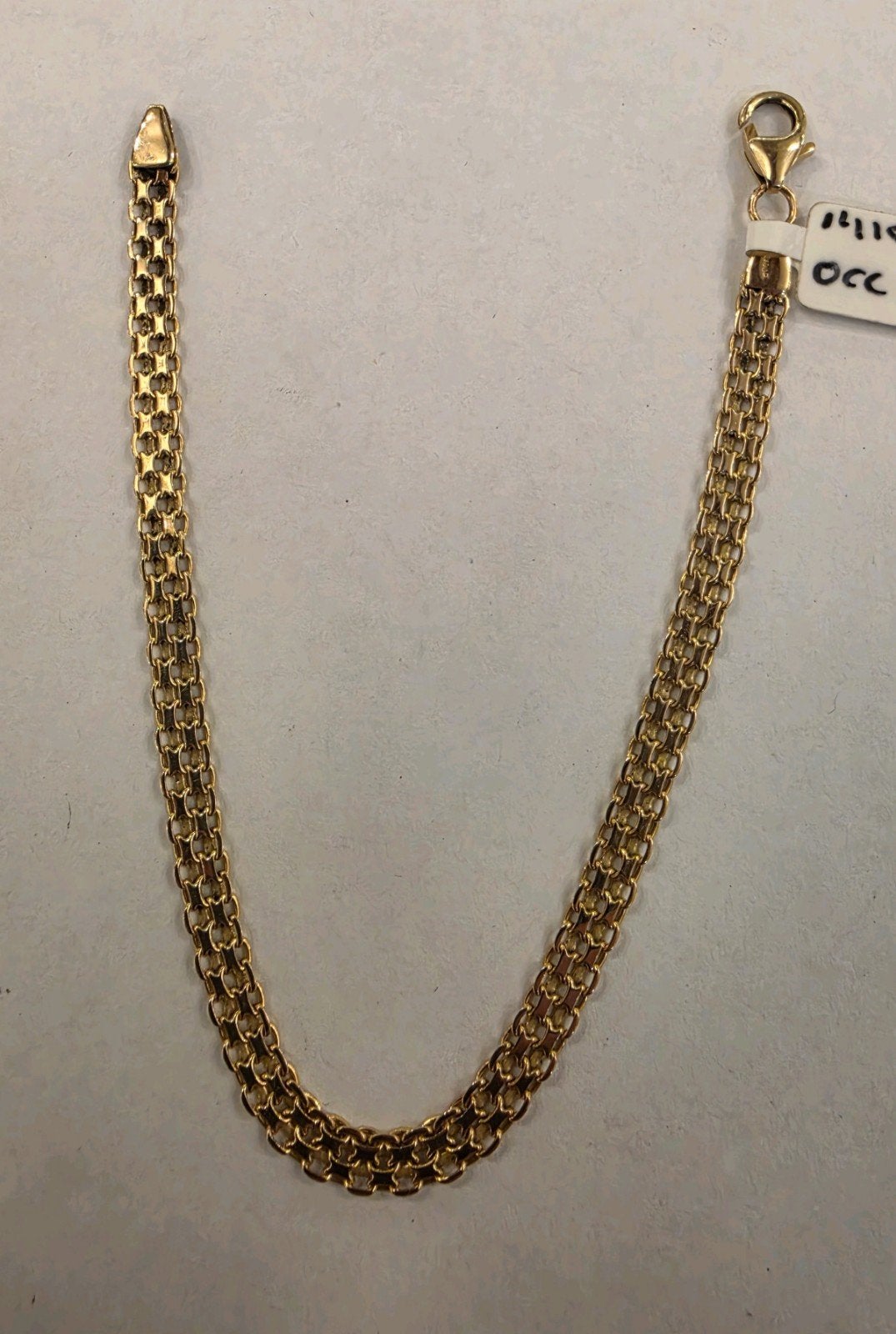 14 karaats gouden Bismarck schakel armband geelgoud, Sieraden, Tassen en Uiterlijk, Ophalen of Verzenden, Zo goed als nieuw, Goud
