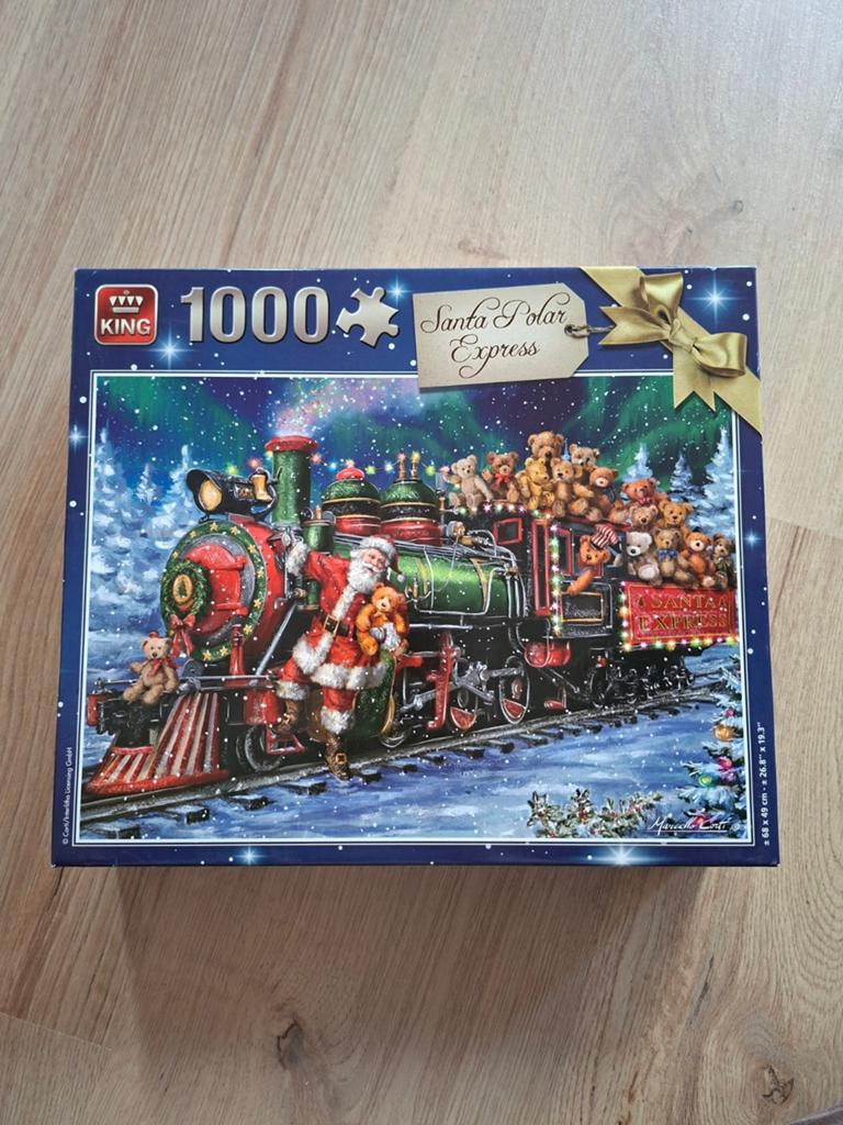 King puzzel - Santa polar express - 1000 stukjes, Ophalen of Verzenden, 500 t/m 1500 stukjes, Zo goed als nieuw, Legpuzzel