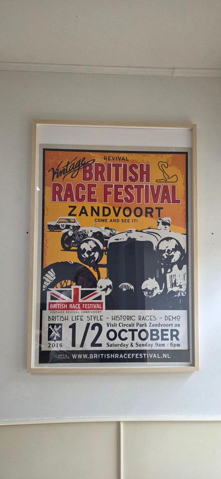Vintage British Race Festival Zandvoort Poster 2016, Verzamelen, Posters, Ophalen of Verzenden