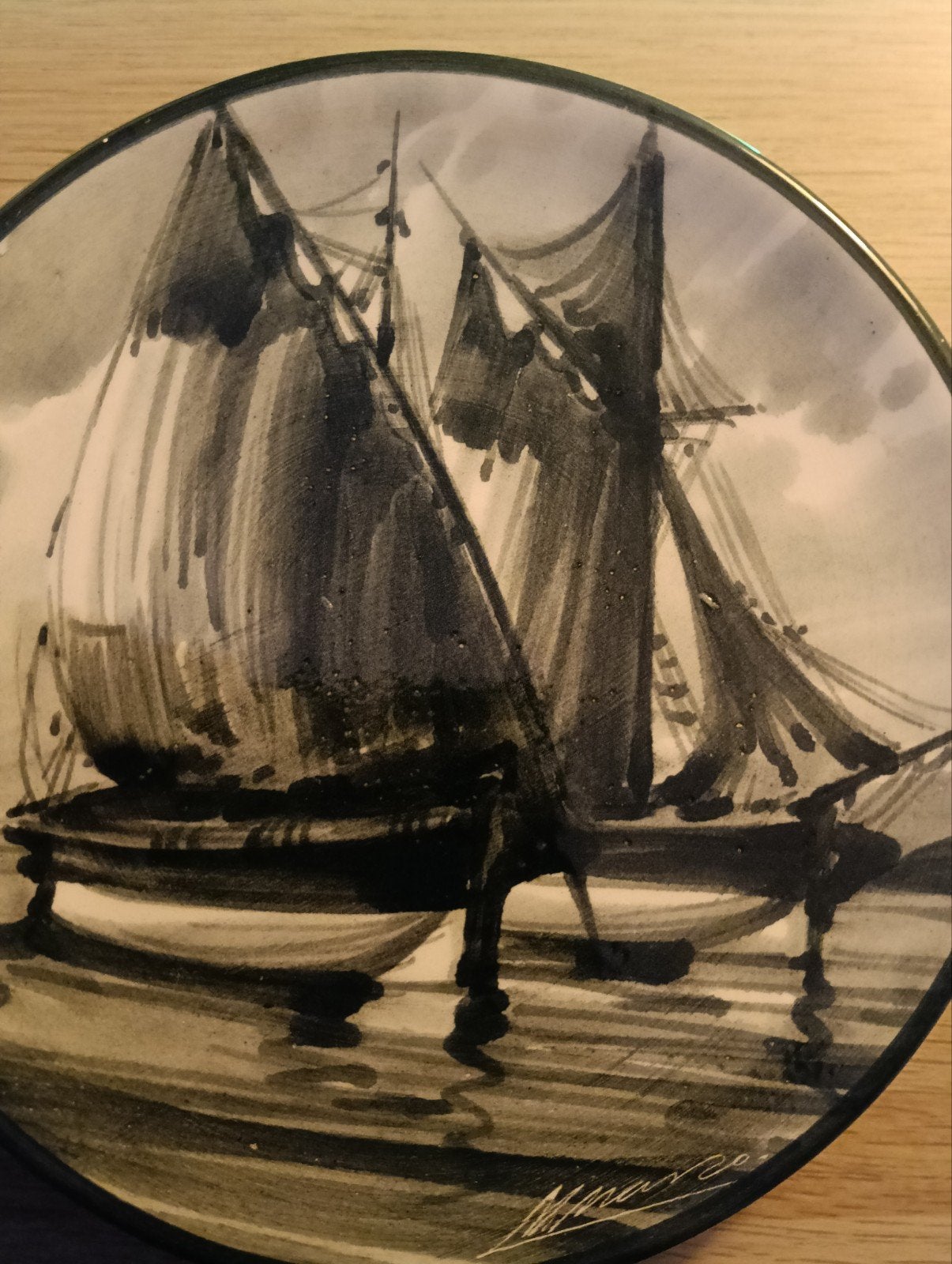 Decoratief bord met zeilschip - Made in Spain, Ophalen of Verzenden