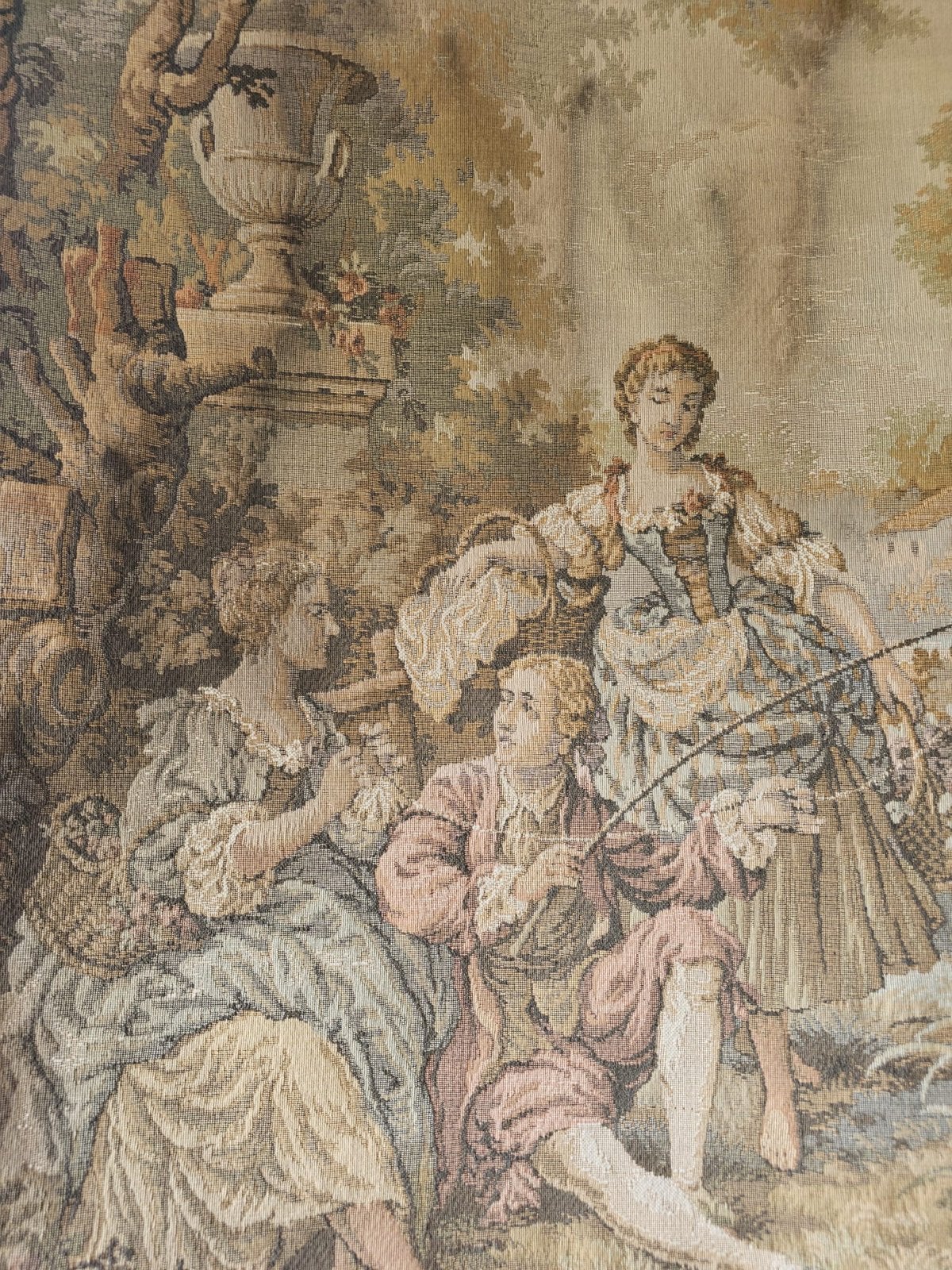 Antiek Gobelin Wandtapijt - Pastorale Scène 115x150 cm, Ophalen