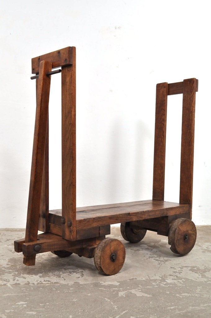 Antieke schoenenkar transportkar eiken kar hout EYECATCHER, Ophalen of Verzenden, Gebruikt