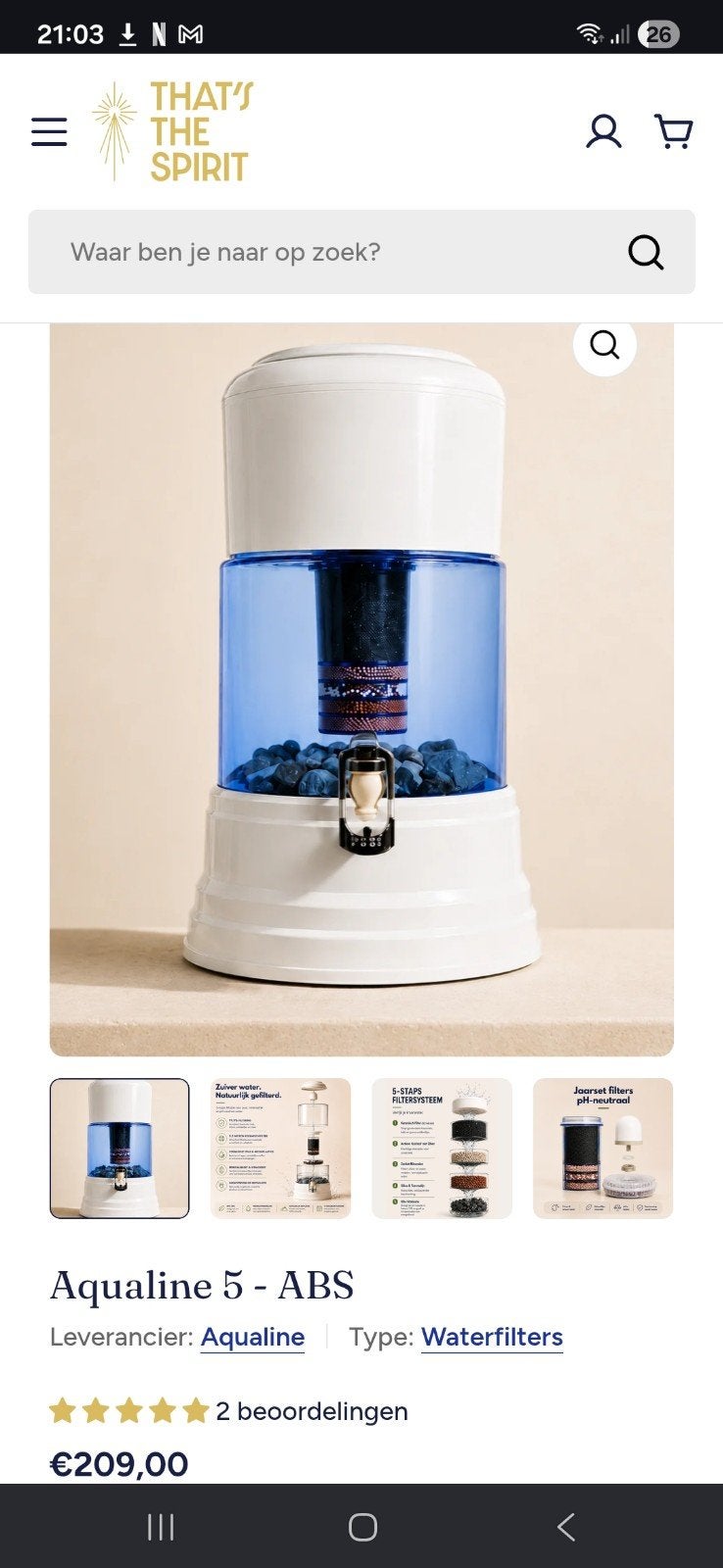 Waterfilter Aqualine 5 - ABS, 5L ondertank, 2L vultank, Ophalen of Verzenden