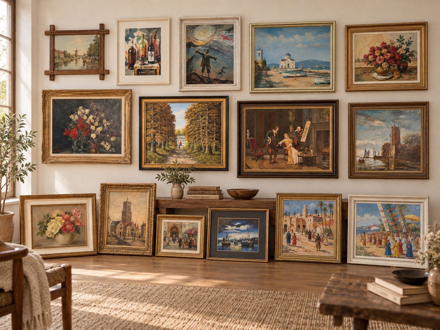 Kunstcollectie ter overname aangeboden, Antiek en Kunst, Kunst | Schilderijen | Klassiek, Ophalen of Verzenden