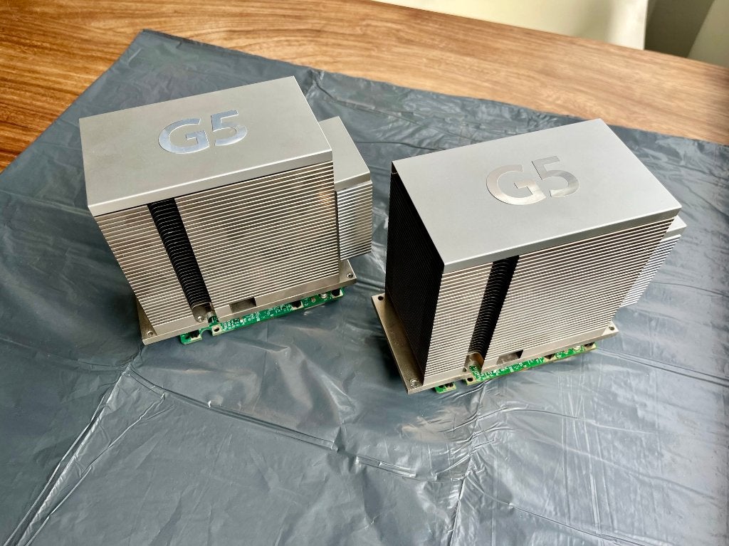 Dual 2GHz Apple PowerMac G5 (2003) processors met heatsinks, PowerPC 970, Gebruikt, 2-core, 2 tot 3 Ghz