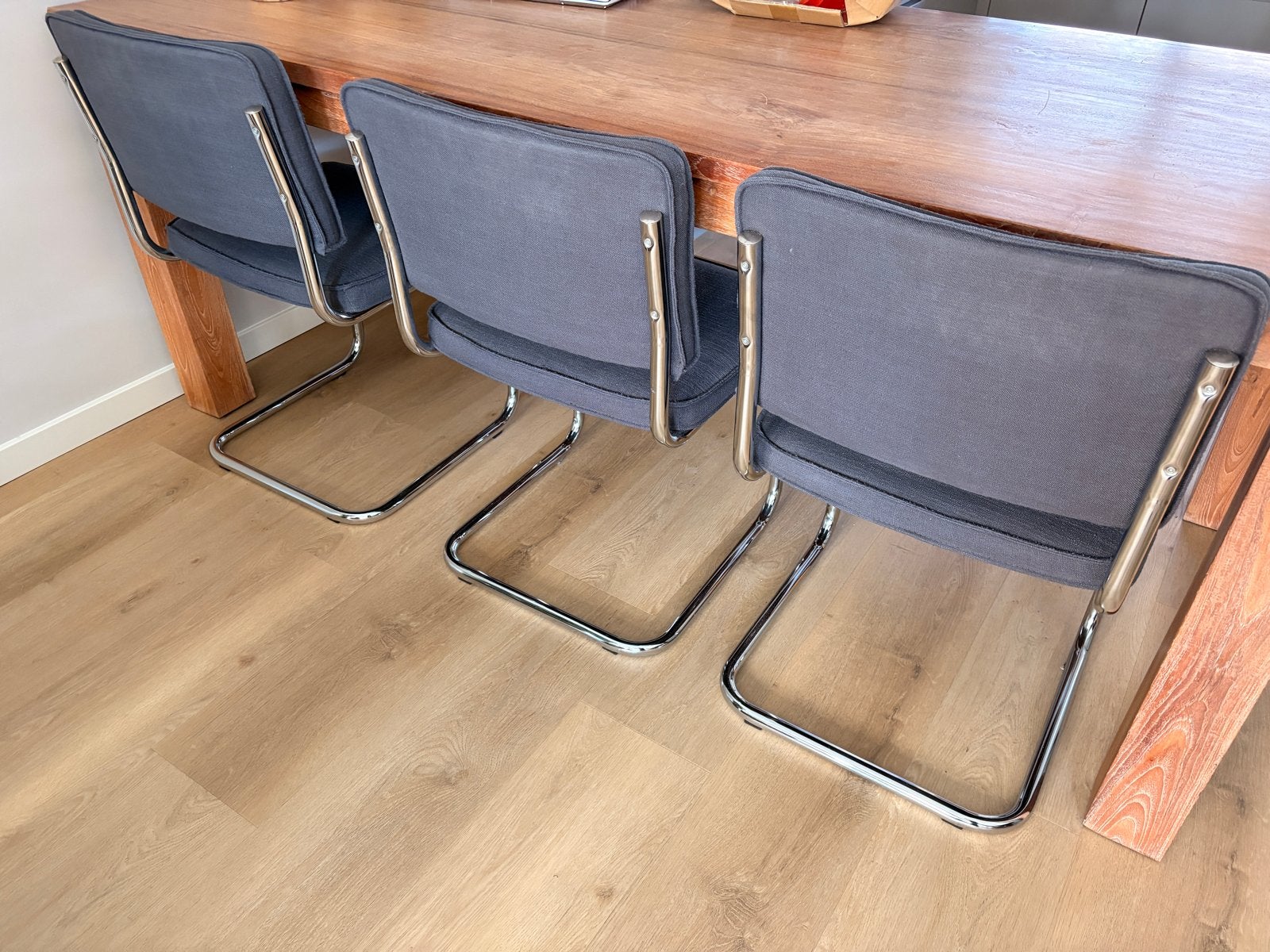 3 grijze Ridge stoelen, Ophalen, Gebruikt, Drie, Stof