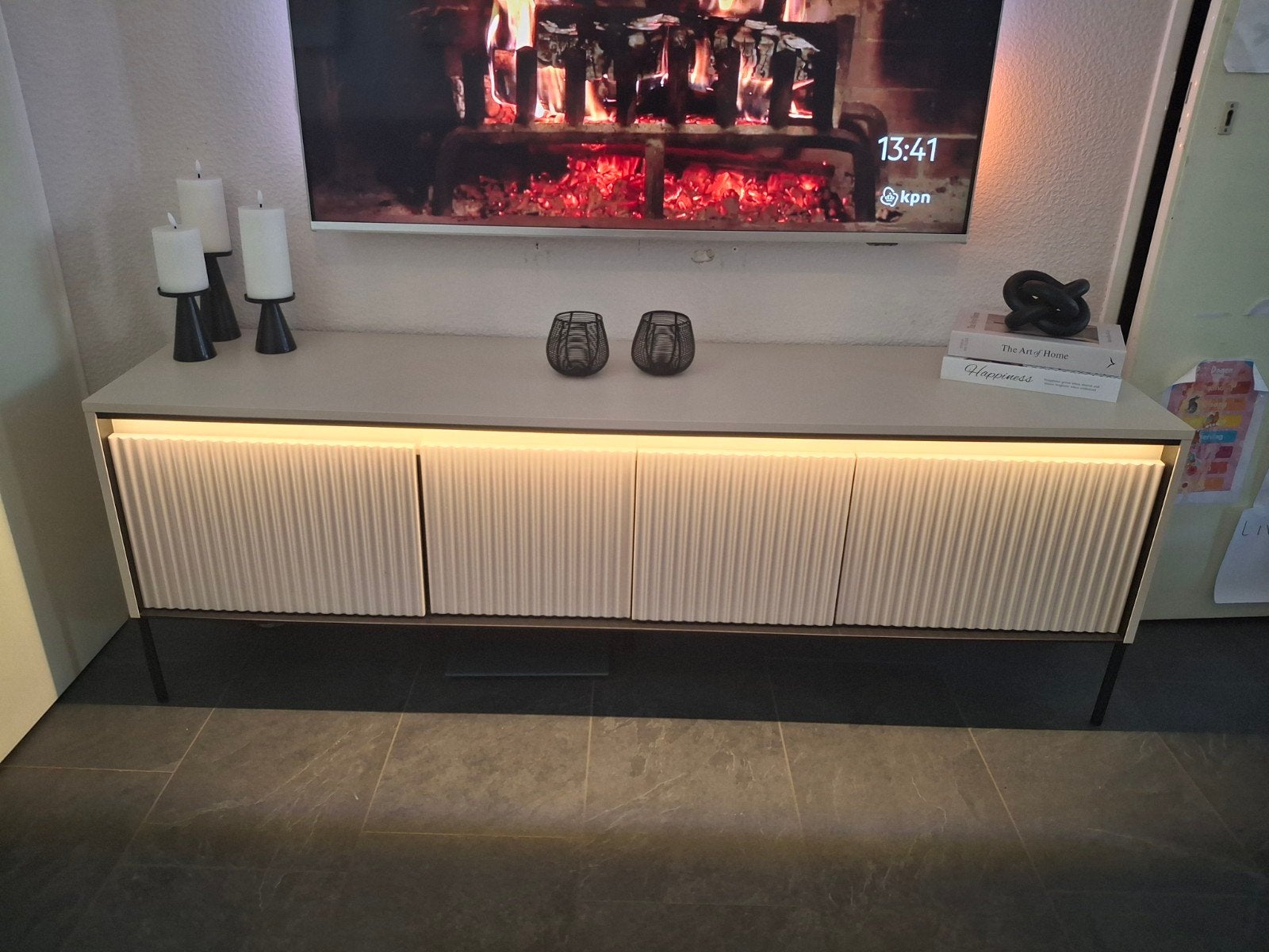 Timoteo tv meubel 167 cm, Ophalen, 25 tot 50 cm, Minder dan 100 cm
