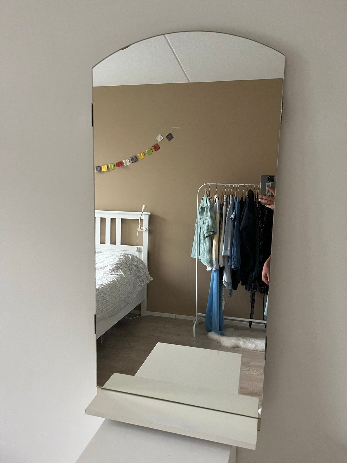 Spiegel 105x50cm voor kaptafel of kast, Ophalen, Gebruikt, 100 tot 150 cm, Rechthoekig