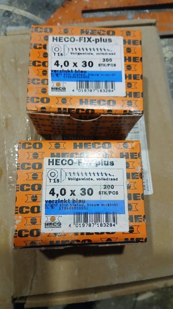 8x Heco-Fix-Plus Schroeven 4.0 x 30 - Nieuw in doos, Schroeven, Nieuw, Ophalen of Verzenden, Minder dan 50 mm