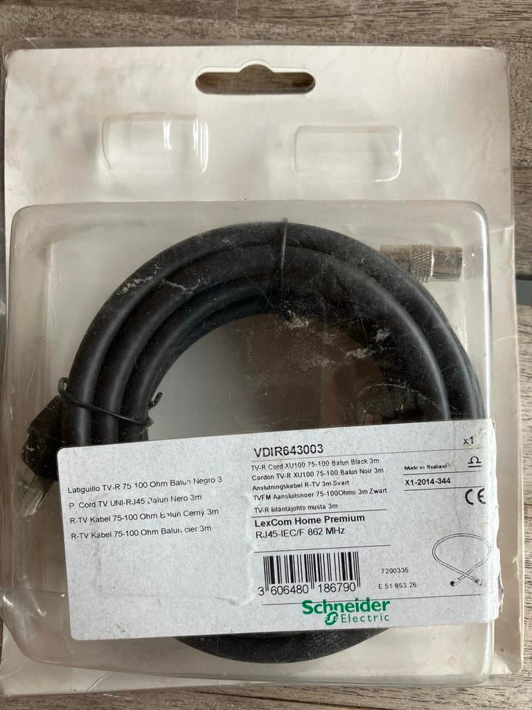 Schneider Electric LexCom Home Premium R-TV kabel 3m, Audio, Tv en Foto, Audiokabels en Televisiekabels, Ophalen of Verzenden