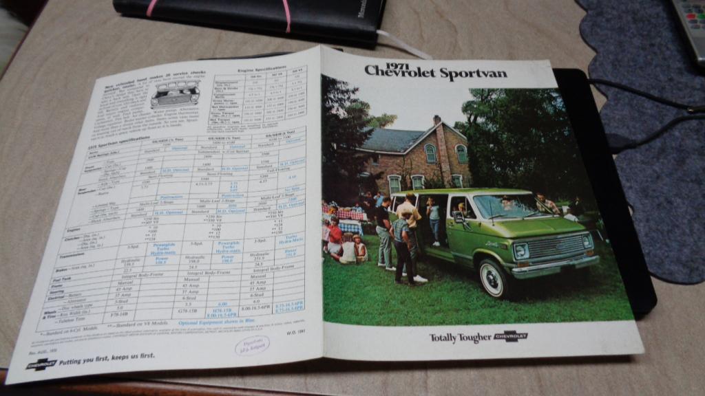 USA Folder  CHEVROLET  SPOTVAN   1971, Verzenden, Zo goed als nieuw, Chevrolet