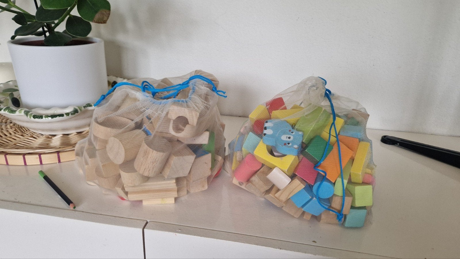 Houten knikkerbaan en blokken, Ophalen, Zo goed als nieuw, Overige merken