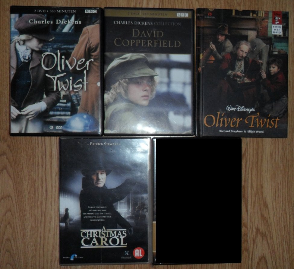 4x CHARLES DICKENS Christmas Carol OLIVER TWIST Copperfield, 2000 tot heden, Engels, Nederlands, Drama