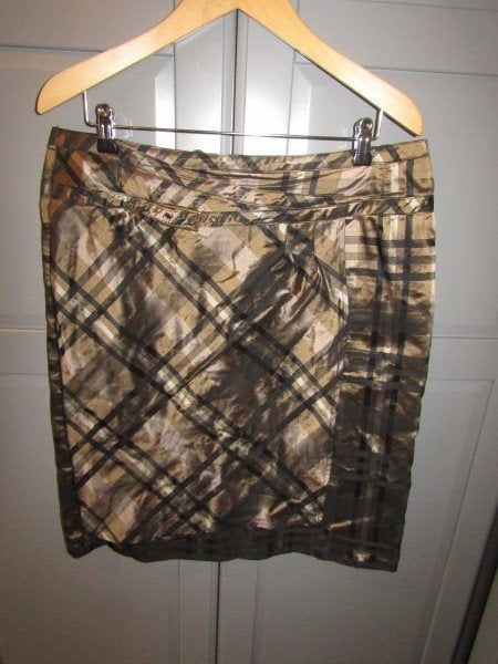 G1073 Scarva 42-44 rok bruin zwart ruit vaste overslag, Bruin, Verzenden, Scarva, Maat 42/44 (L)
