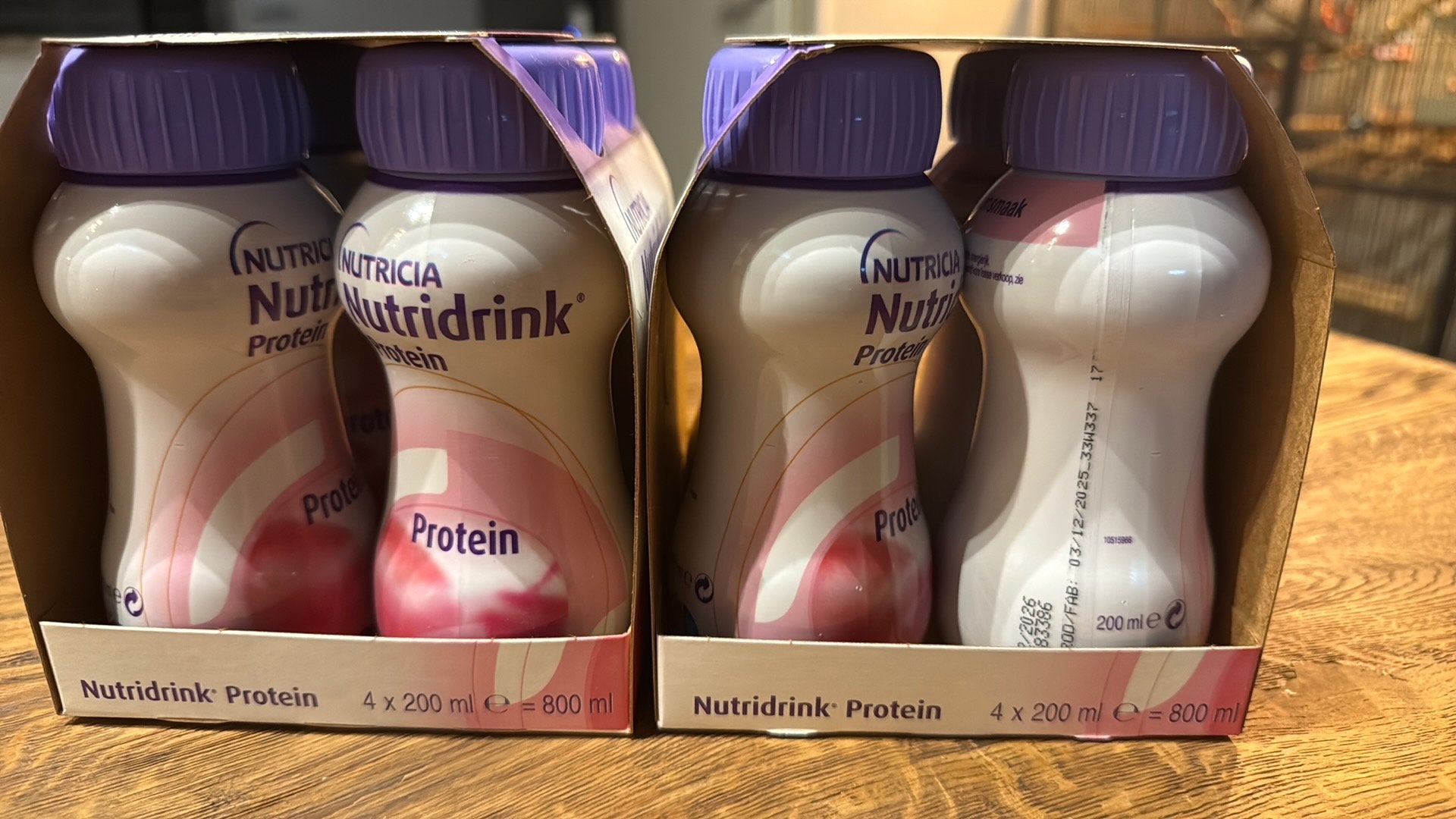 Nutricia Nutridrink protein aardbei 4 x 200ml flesjes, Ophalen of Verzenden