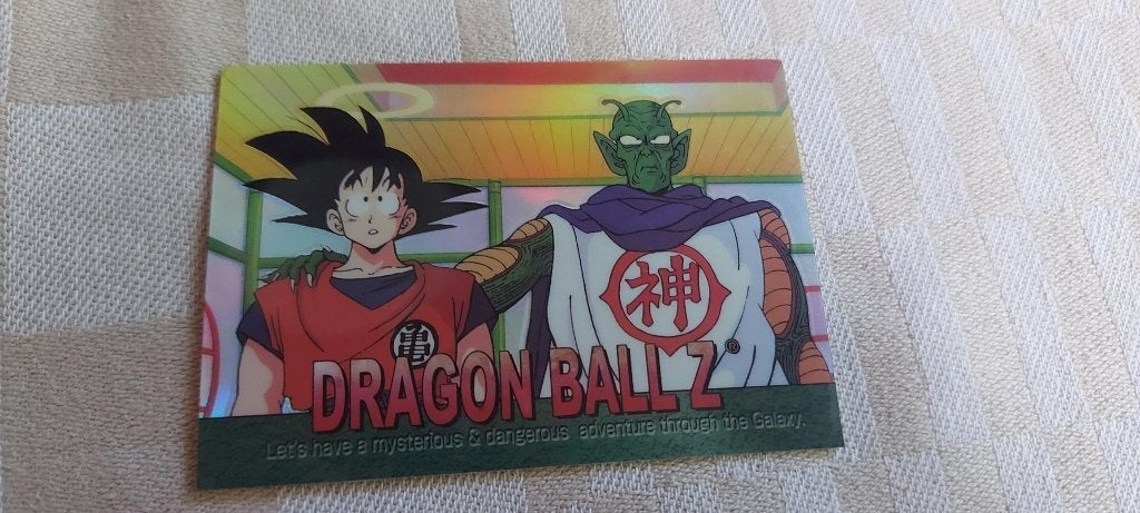 dragonball z kaart reverseholo Goku en Kami, Ophalen of Verzenden, Zo goed als nieuw, Losse kaart