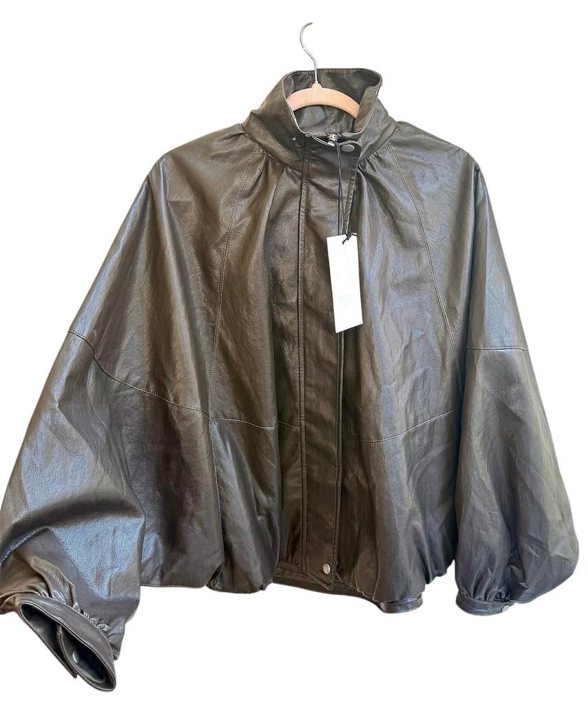 Taupe oversized bomberjack Zara nieuw met label, Ophalen of Verzenden, Nieuw, Maat 36 (S), Bruin