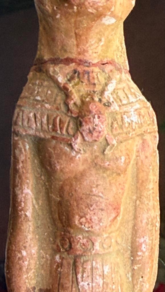 Egyptisch terracotta amulet - Kat, Verzamelen, Beelden en Beeldjes, Gebruikt, Dier, Verzenden