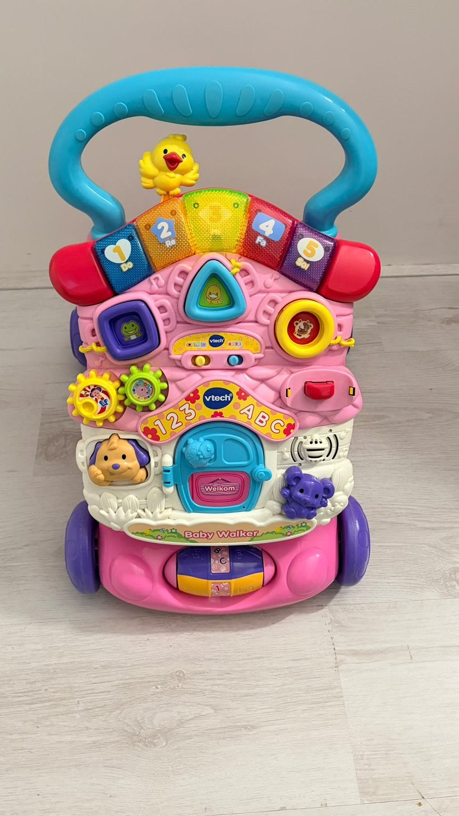 V Tech loopwagen roze, Kinderen en Baby's, Ophalen, Zo goed als nieuw, 6 maanden tot 2 jaar