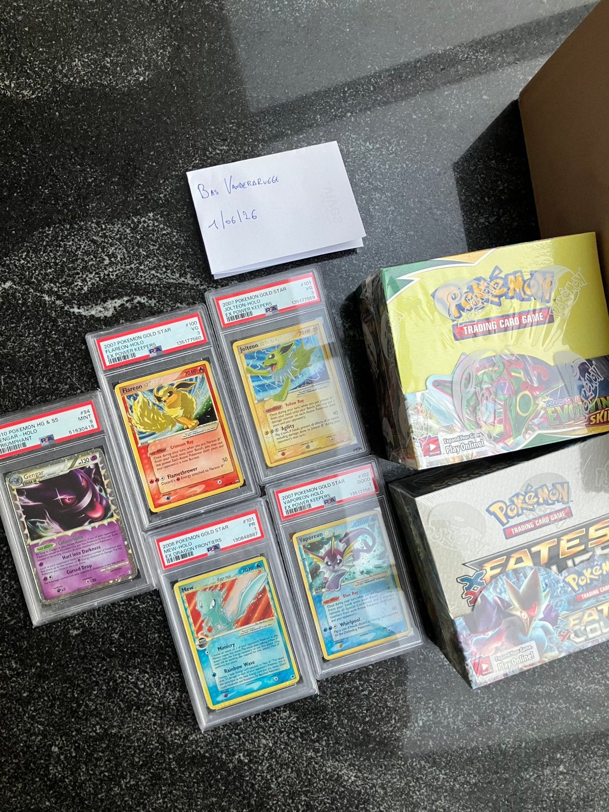 Pokémonkaarten PSA gold star Gengar Mew en boosterboxen, Hobby en Vrije tijd, Verzamelkaartspellen | Pokémon, Ophalen of Verzenden