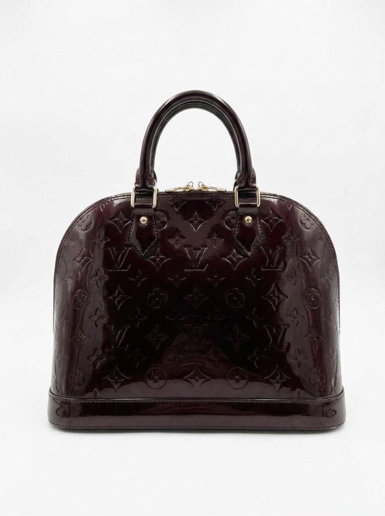 Louis Vuitton Alma PM Monogram Vernis Amarante tas, Ophalen of Verzenden, Zo goed als nieuw, Paars, Handtas
