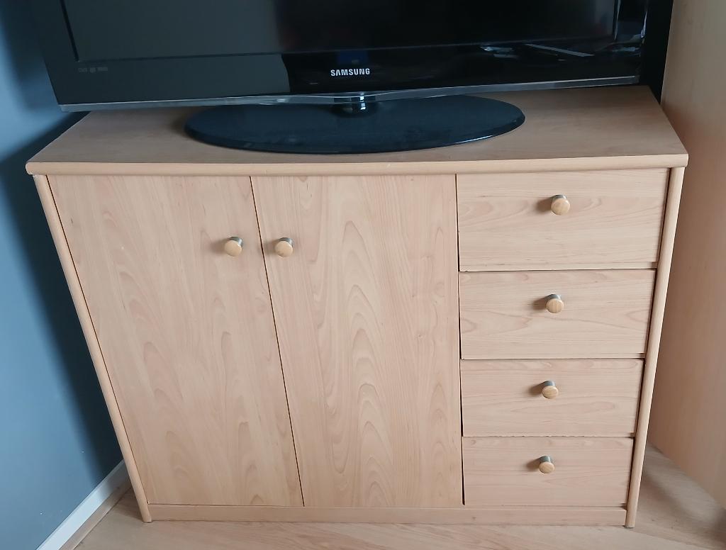 Leuke TV Kast / Klein Dressoir , Beukenkleur, Ophalen, 100 tot 150 cm, Zo goed als nieuw, Minder dan 100 cm