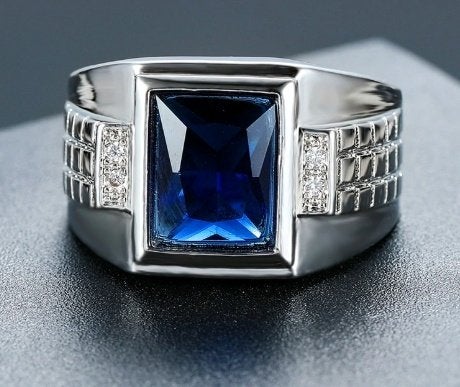 Grote zirkoon heren 925 zilveren ring, 20 of groter, Heer, Nieuw, Ophalen of Verzenden