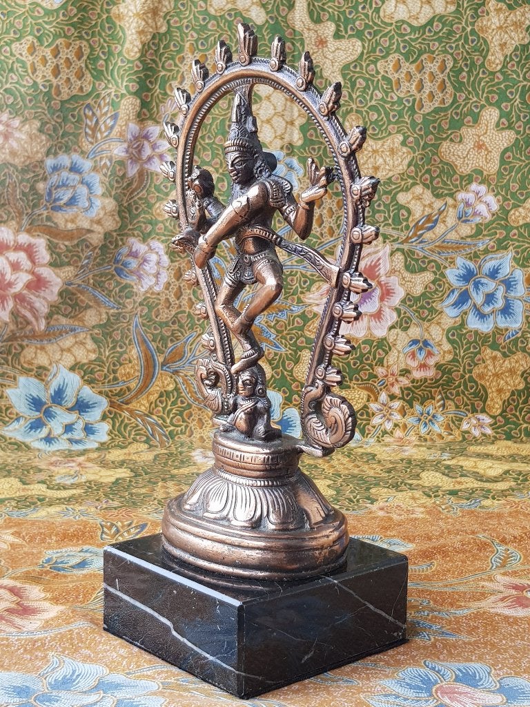 Prachtig antiek brons beeld uit India van Shiva 27,4 cm., Handgemaakt, India, Ophalen of Verzenden, Meerkleurig