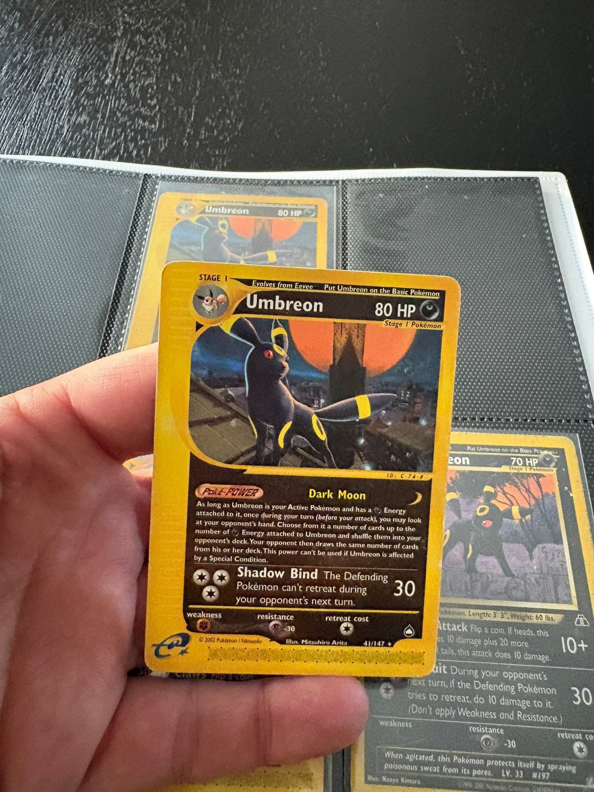 Umbreon aquapolis, Ophalen of Verzenden, Zo goed als nieuw, Meerdere kaarten, Foil