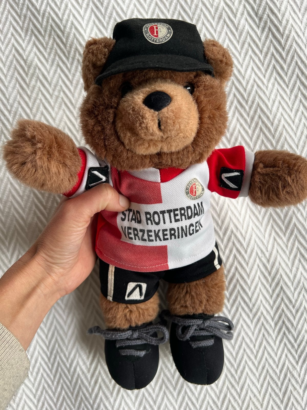 Feyenoord mascotte beer met Stad Rotterdam shirt, Gebruikt, Overige merken, Overige karakters, Beer