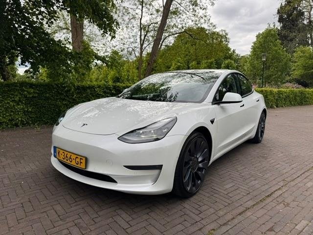 Tesla Model 3 Performance AWD 75kWh SOH 91% Facelift, Auto's, Tesla, Automaat, Gebruikt, 462 pk, Wit
