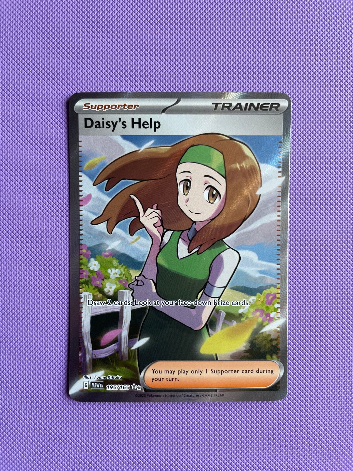 Daisy's Help Supporter Trainer Kaart 195/165 Pokémon, Ophalen of Verzenden, Zo goed als nieuw, Losse kaart