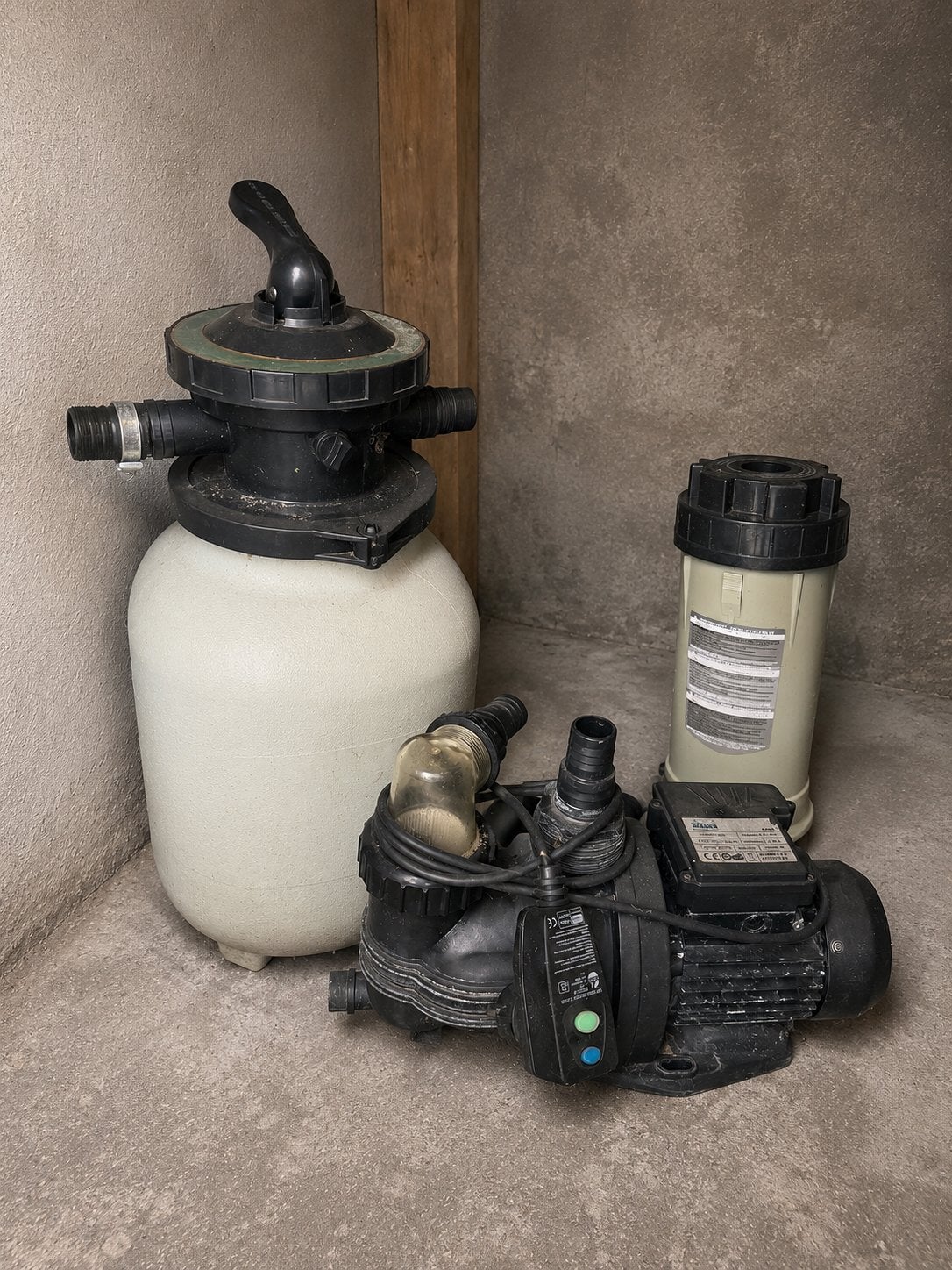 Zandfilter,  Aqua Forte RD362 en chloorfilter voor zwembad, Ophalen, Gebruikt, Zwembadpomp