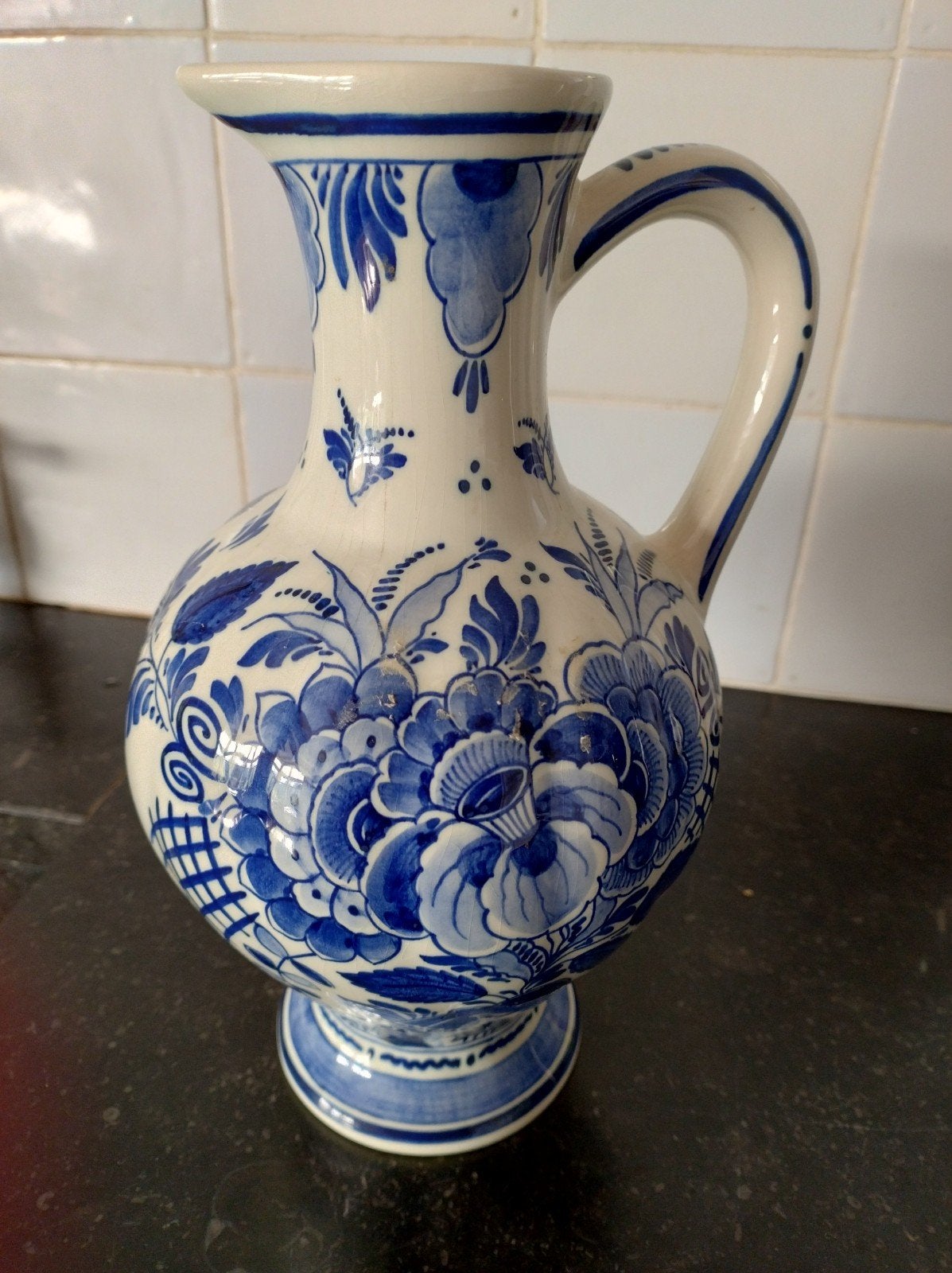 Antieke Handgeschilderde Delfts Blauwe Kan - 'RAM' BDH, Antiek en Kunst, Ophalen of Verzenden