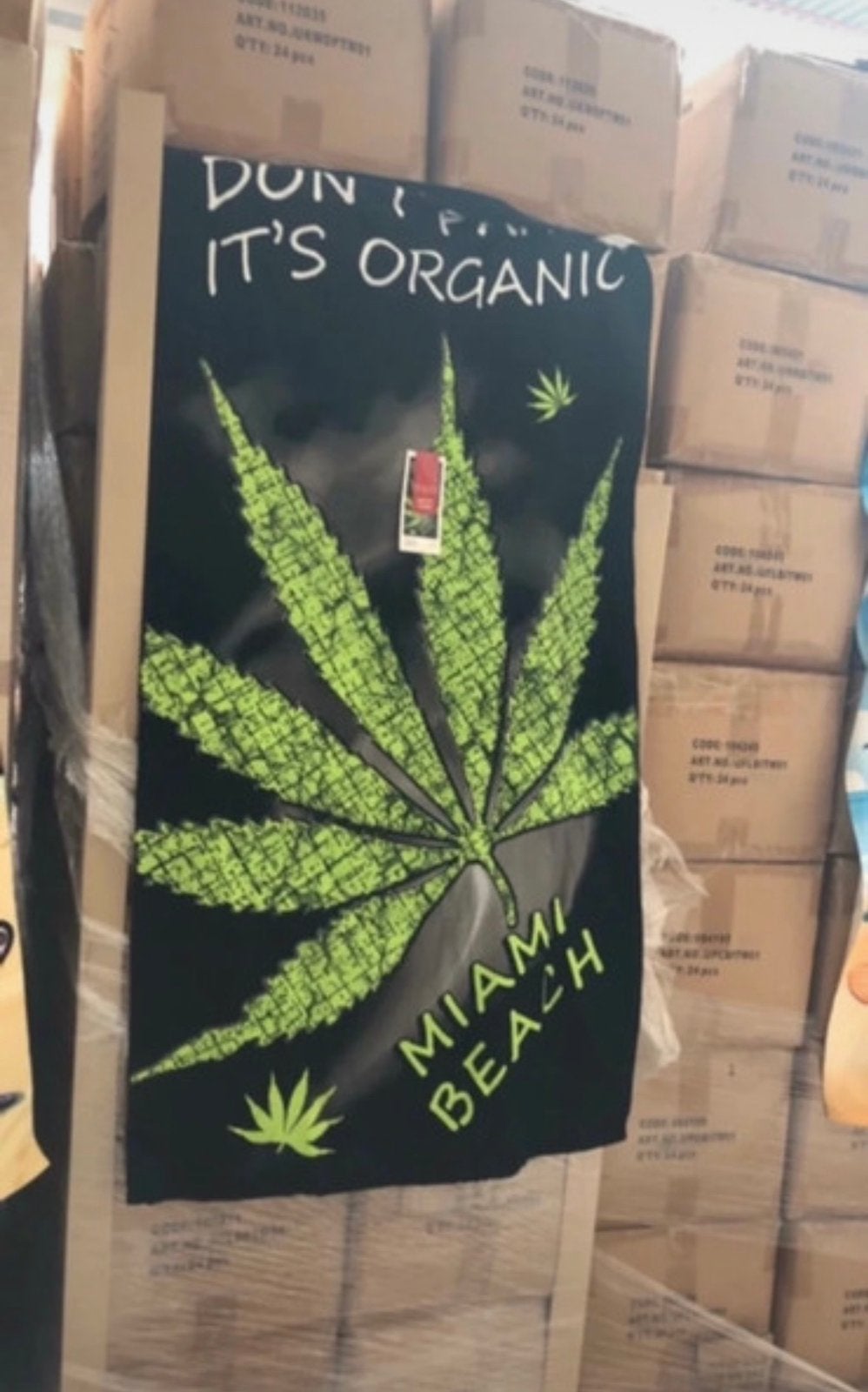 Miami weed strand badlakens, Ophalen of Verzenden, Nieuw, Zwart, Handdoek