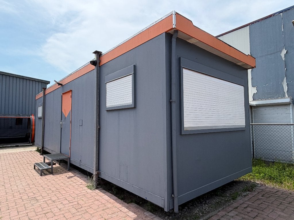 Kantoorunit/bouwkeet 10x3 met airco keuken toilet rolluiken, Ophalen