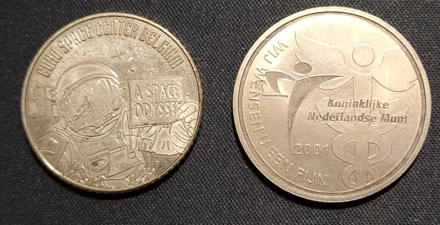 2 penningen samen €1,-, Postzegels en Munten, Penningen en Medailles, Verzenden, Overige materialen, Nederland