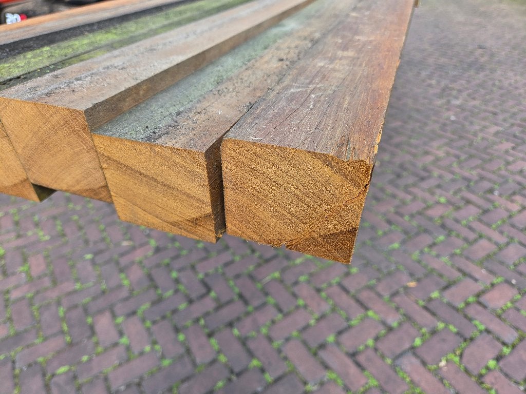 8 Hardhouten palen 70x75 mm / 5.00 m lang - nr: HB416, Ophalen, Palen, Nieuw, Hardhout